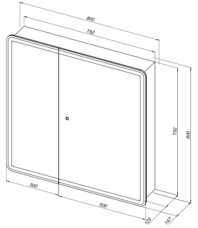 зеркальный шкаф aquanet оптима 80 00311862 с led подсветкой