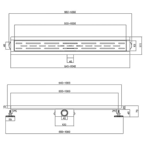 душевой лоток esbano meta 80 m-tile-80gm estrmettile80gm с решеткой оружейная сталь / под плитку