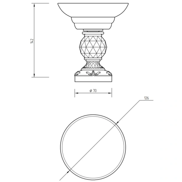 Мыльница Migliore Cristalia 16823 цвет золото с кристаллом Swarovski