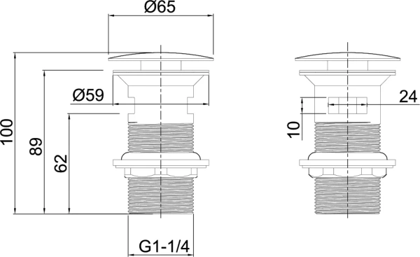 донный клапан allen brau priority 5.31023-mg клик клак, графит брашированный