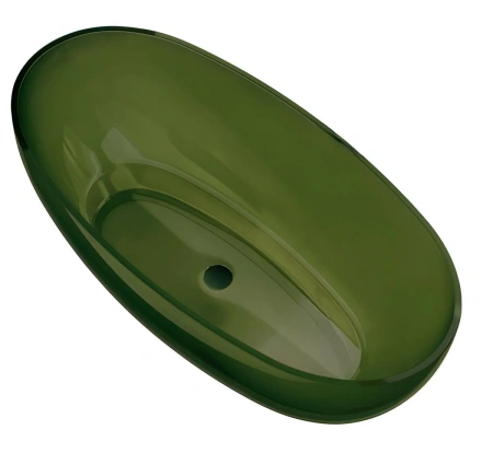 Ванна из полиэфирной смолы Abber Kristall 170х75 AT9703Emerald Зеленая без гидромассажа