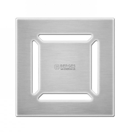 душевой трап berges platz norma 100x100 090158 с решеткой хром матовый