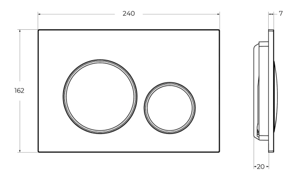 кнопка смыва для инсталляции belbagno bb-17c-bl для унитаза, пластик, цвет белый глянец