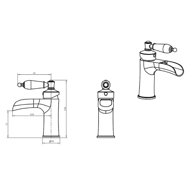 смеситель для раковины boheme vogue 201-bsw бронза