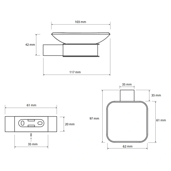 Мыльница Bemeta Via 135008022