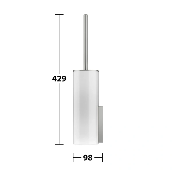 Ёршик для унитаза Keuco Edition 400 11564 219000 с хрустальной матовой колбой, с крышкой, нержавеющая сталь finish