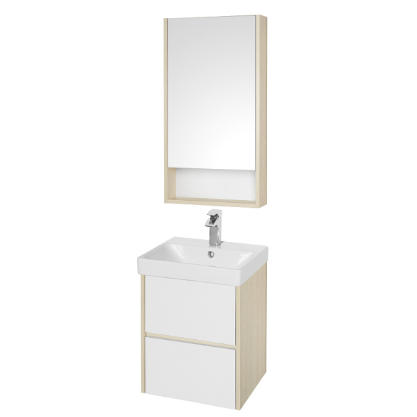 тумба под раковину aquaton сканди 45 1a251601sdb20 подвесная белый дуб верона