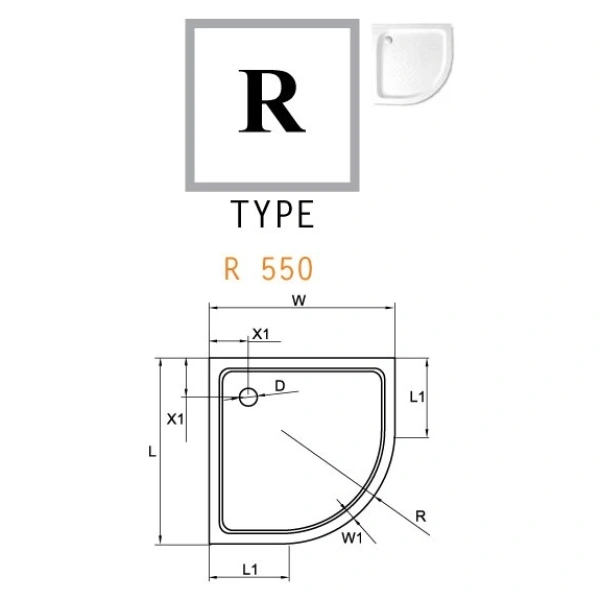 акриловый поддон для душа cezares tray a 90х90 tray-a-r-90-550-15-w-w0 белый