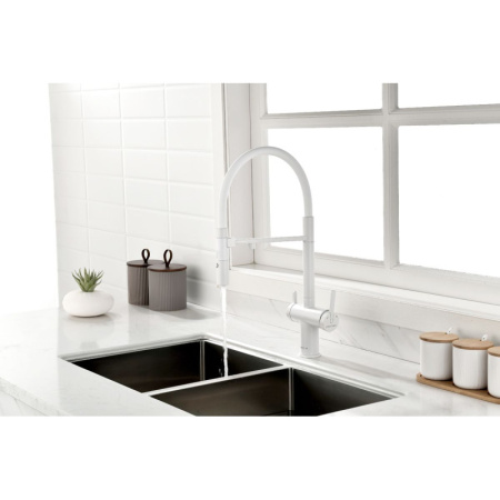 смеситель для кухни с подключением к фильтру paulmark gravity gr213188-431 белый