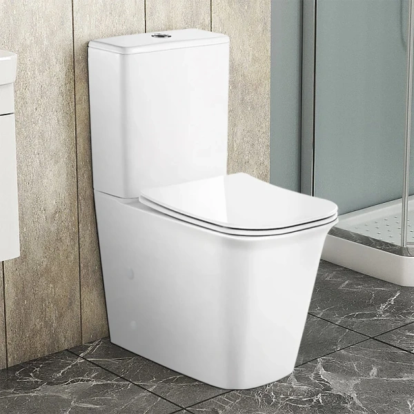 унитаз компакт azario velise az-1222a напольный, безободковый, с бачком и сиденьем микролифт, 62.5х35.5х81 см, белый