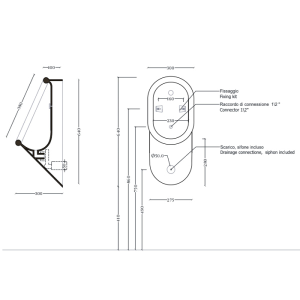 artceram artceram babila писсуар 37x30х64см., подвесной, saniglaze, цвет: белый
