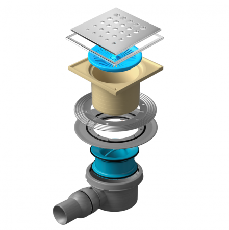 душевой трап 144x144/50 мм pestan confluo standard drops mask 1 13000072, хром