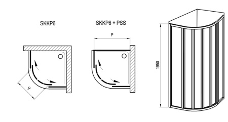 душевой уголок ravak supernova skkp6-80 80×80 3204o302z1 профиль черный, стекло прозрачное