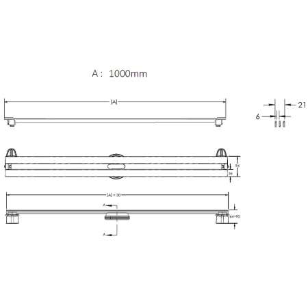 душевой лоток berges super slim 1000 091155 с решеткой хром глянец
