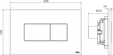 кнопка смыва для инсталляции oli karisma 641006 для унитаза, пластик, цвет матовый хром