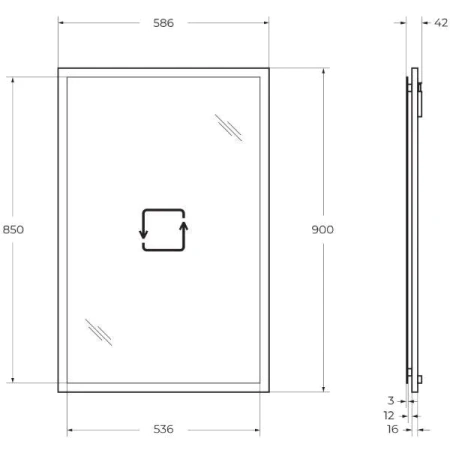Зеркало Cezares Tiffany 59 45042 с LED-подсветкой и системой антизапотевания, цвет BLU PETROLIO