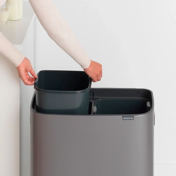 Мусорное ведро Brabantia Bo Touch Bin 221521 30+30 л, платиновое