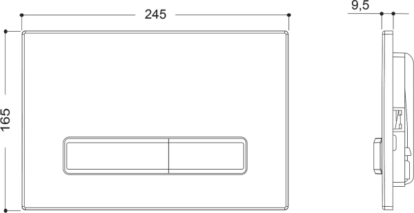 кнопка aqueduto retangulo ret0100 для инсталляции, хром