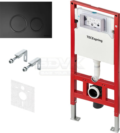 Система инсталляции для унитазов TECE TECEspring R S955104 с кнопкой смыва черный матовый