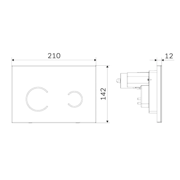клавиша смыва am.pm touchless pro i0450b38 черная глянцевая