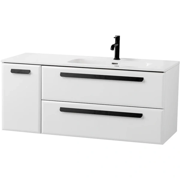 тумба под раковину cezares eco-cer-n 120 r eco-cer-n-1200-2c-1a-so-bl-r подвесная bianco lucido без ручек