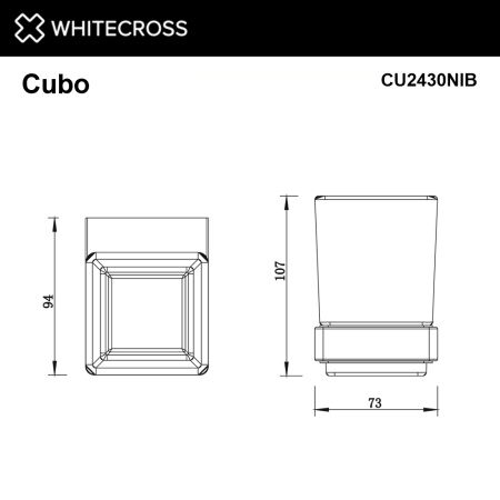стакан whitecross cubo cu2430nib для щеток, подвесной, стеклянный, брашированный никель