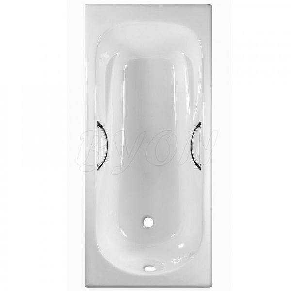 чугунная ванна byon b15 170x75 v0000221 с ручками с антискользящим покрытием