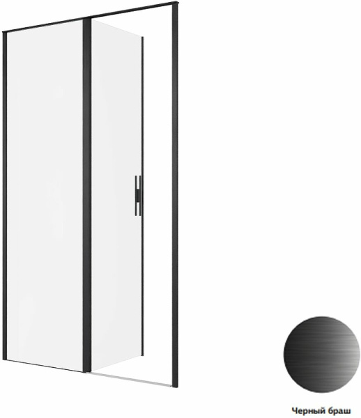 дверь для душевой кабины allen brau priority 120 3.31033.bba профиль черный браш, стекло прозрачное