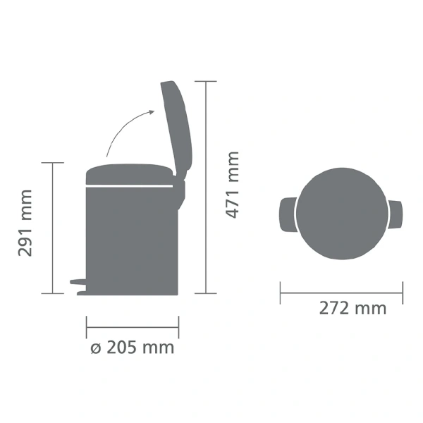 Мусорное ведро 5л Brabantia NewIcon 112508