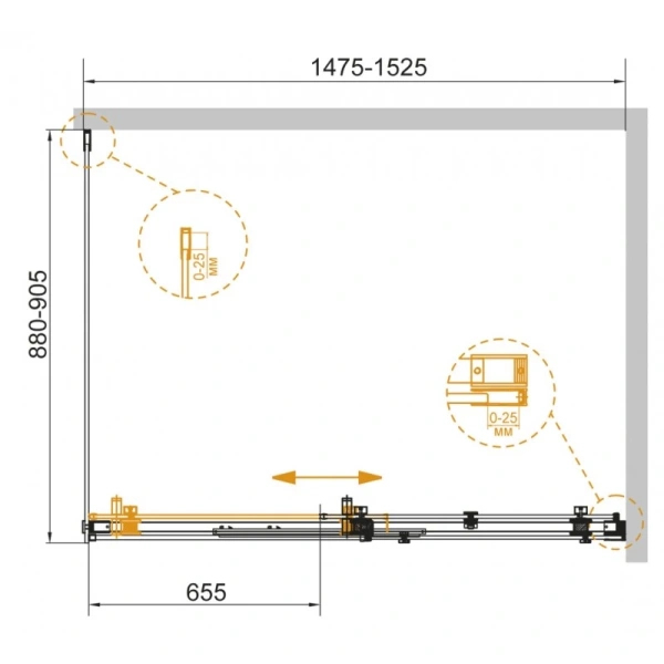 душевой уголок cezares stylus-soft ah-1 150x90 профиль хром стекло прозрачное