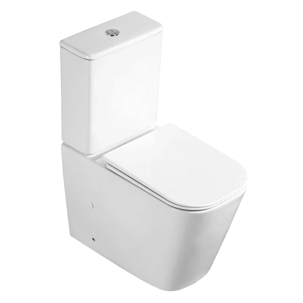 унитаз компакт azario esconda az-1255a напольный, безободковый, слив "торнадо", с бачком и сиденьем микролифт, 64х37х81 см, белый