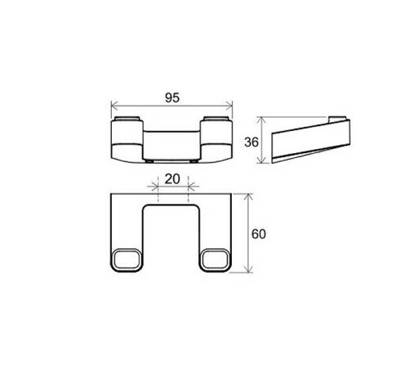 Двойной крючок Ravak 10° X07P554 черный матовый