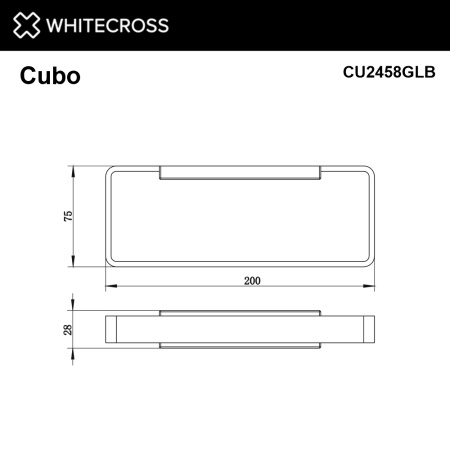 полотенцедержатель 20 см whitecross cubo cu2458glb брашированное золото