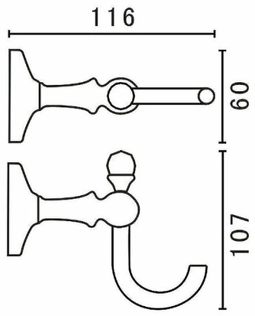 крючок для полотенца art&max antic am-e-2686bq