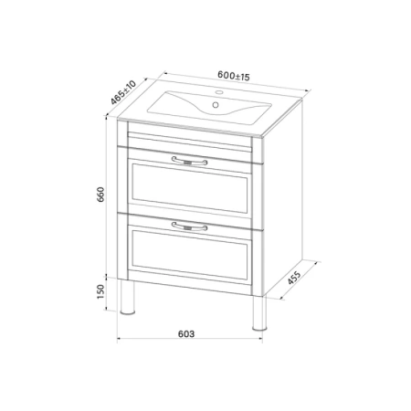 тумба с раковиной iddis oxford 60 oxf60w0i95k белая
