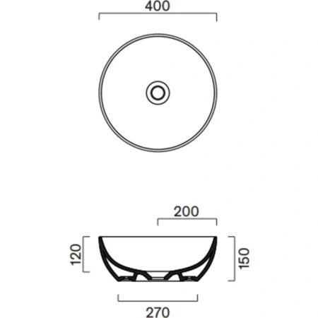 раковина-чаша catalano green 0423400001 40x40 см, накладная, белый глянец