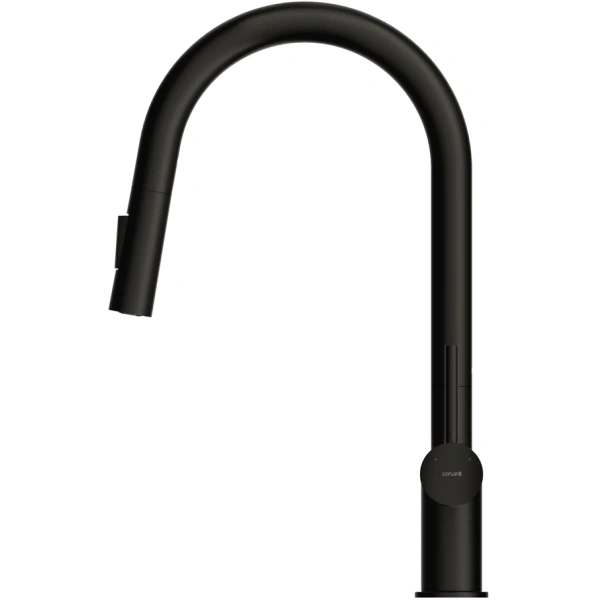 смеситель для кухни cersanit brasko a68225 с выдвижным изливом, черный матовый