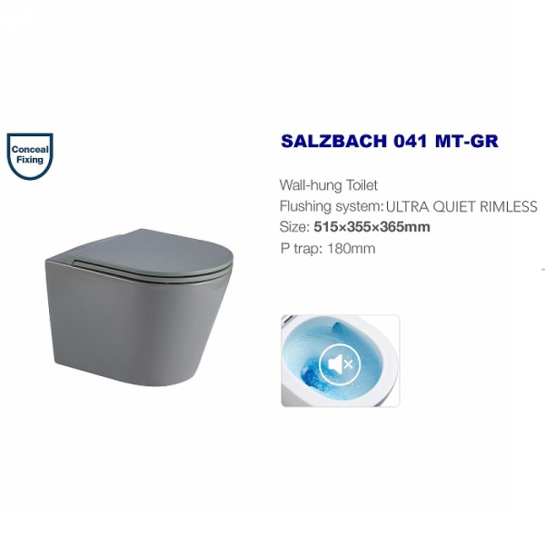 унитаз weltwasser salzbach 041 mt-gr 10000008259 подвесной серый матовый с сиденьем микролифт