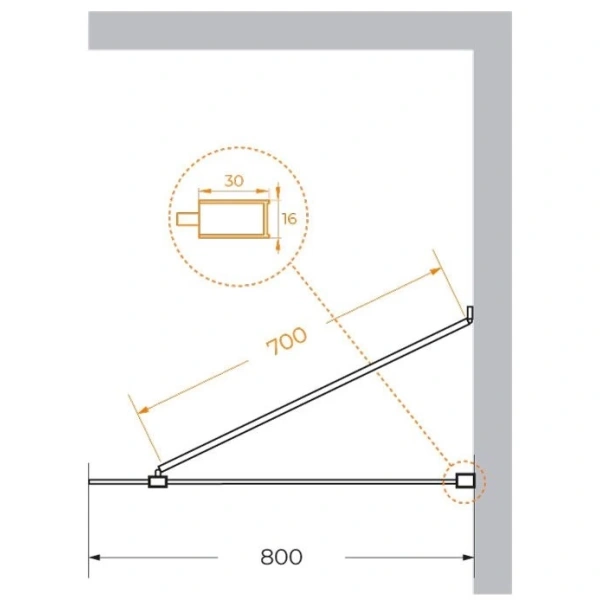 неподвижная перегородка 80 см cezares liberta-l-1-tb-80-br-nero бронза