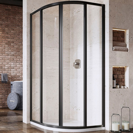 Душевой уголок Ravak Supernova SKCP4-90 90×90 3117O302Z1 профиль черный, стекло прозрачное