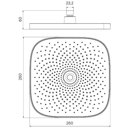 душевая насадка верхняя квадратная iddis spahome spa26bsi64 , цвет черный.