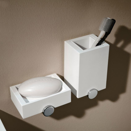 мыльница bertocci polo 141 5731 0200, цвет: белый матовый/хром