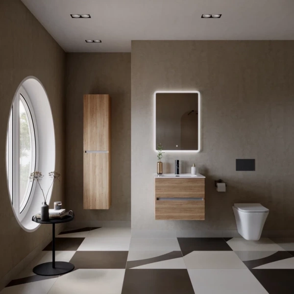 шкаф-пенал sancos urban подвесной дуб галифакс натуральный, 350х300х1600 мм, арт. pur35eg