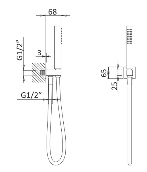 душевой гарнитур cezares porta porta-defm-sr sunrise