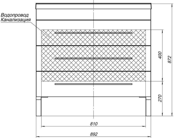 тумба с раковиной aquanet верона 00287674 90 белый (напольная 3 ящика)