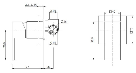 смеситель для душа cezares unika-dim-03/24 золото 24 карат