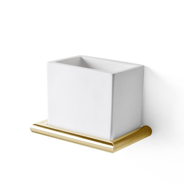 Стакан для зубных щеток 3SC Guy GU03GD цвет белый матовый | золото