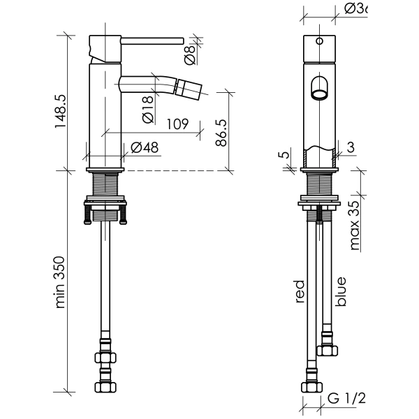 смеситель sancos etna sc9005bg для биде, без донного клапана, золотой матовый