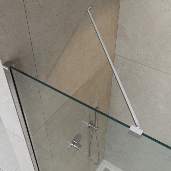 душевая перегородка cezares liberta 125 liberta-l-1-tb-125-c-cr профиль хром стекло прозрачное