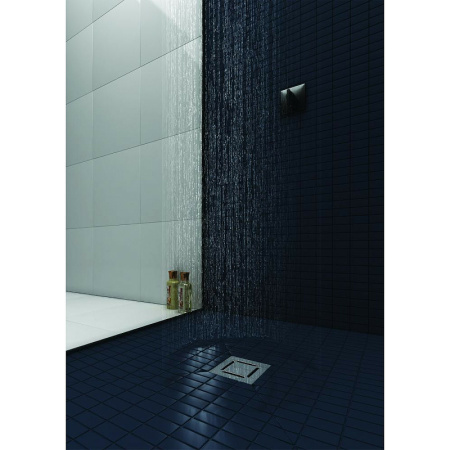 душевой трап berges platz norma 100x100 090158 с решеткой хром матовый